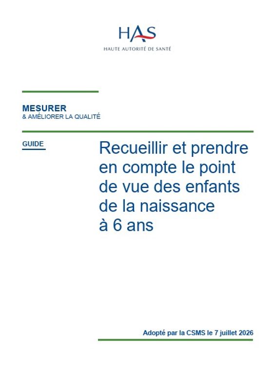 Recueillir et prendre en compte le point de vue des enfants de la naissance à 6 ans