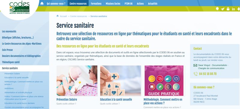 Sélection de ressources en ligne proposée par le CODES 06 