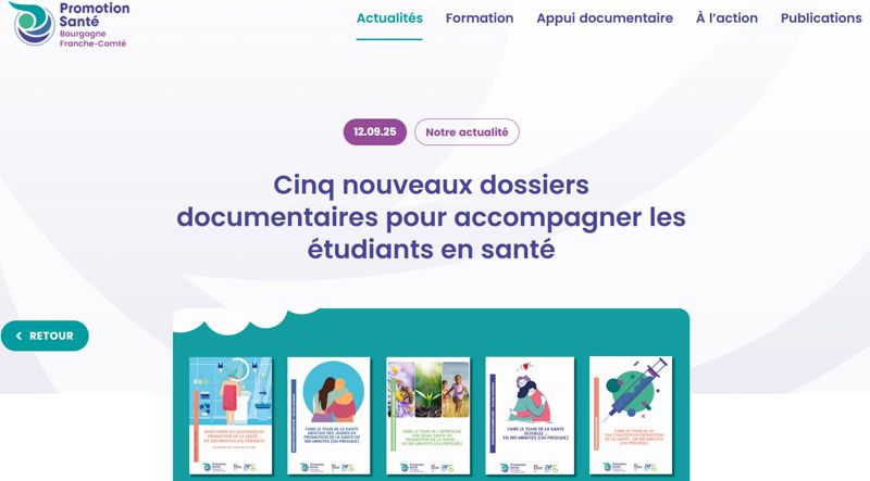  Dossiers documentaires proposés par Promotion Santé Bourgogne Franche-Comté 