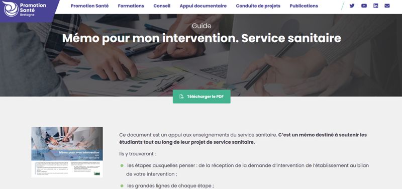 Mémo pour mon intervention proposé par Promotion Santé Bretagne 