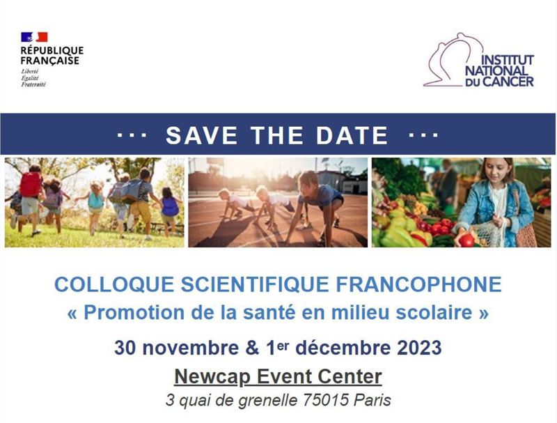 Colloque scientifique francophone "Promotion de la santé en milieu scolaire"