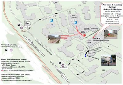 Plan d'accès Pôle santé & handicap du CIAS