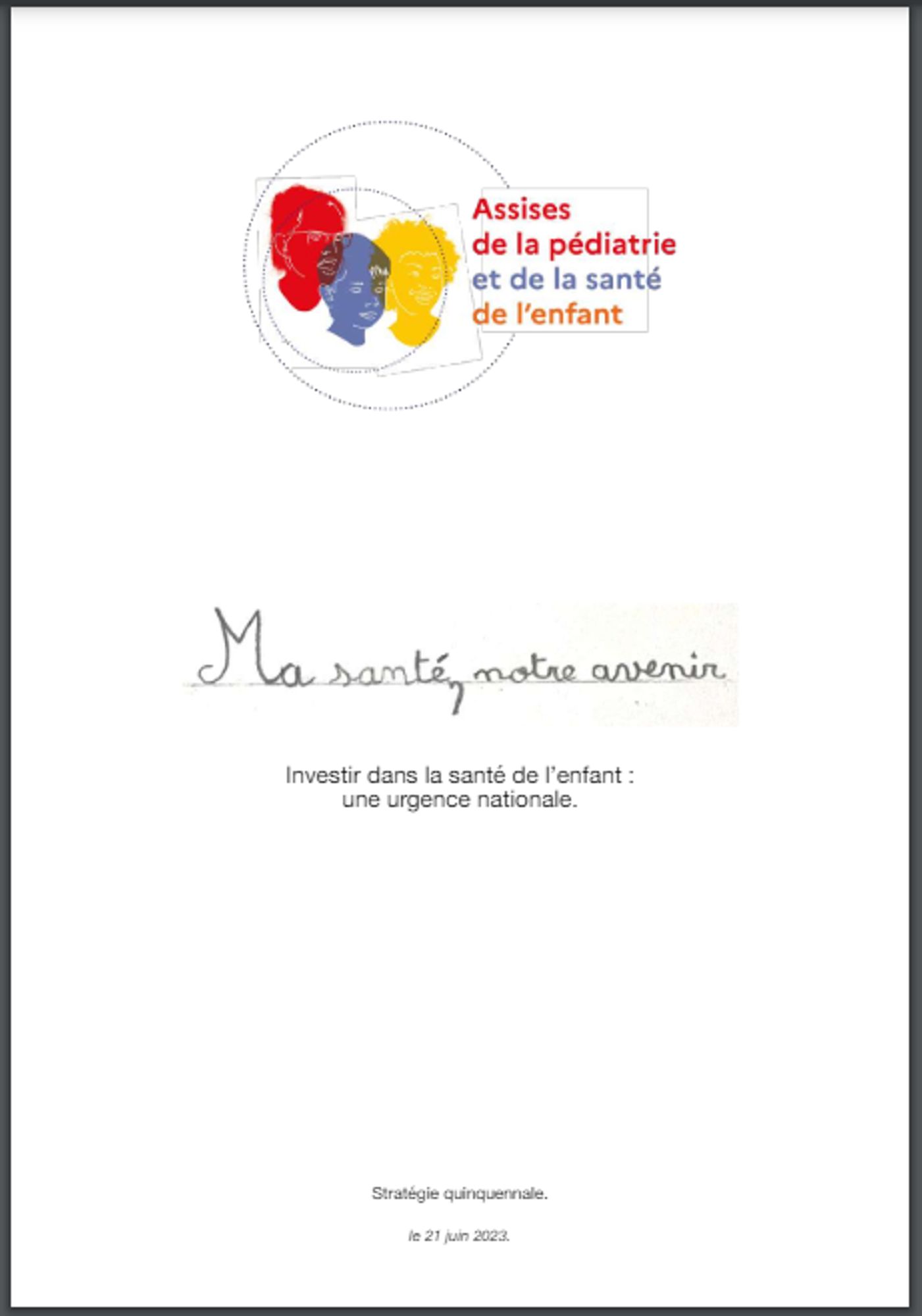 "Investir dans la santé de l’enfant : une urgence nationale"