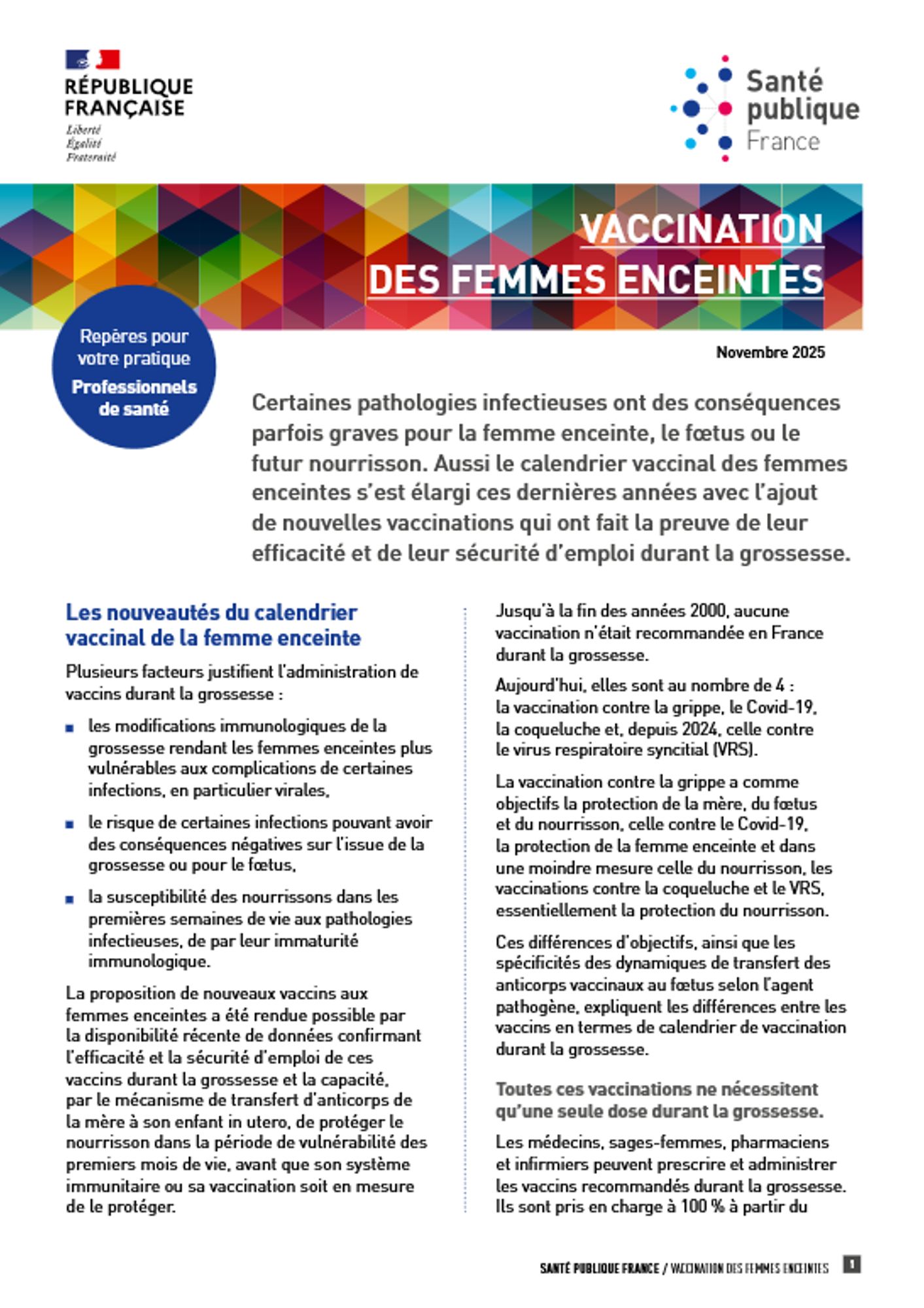 Vaccination des femmes enceintes