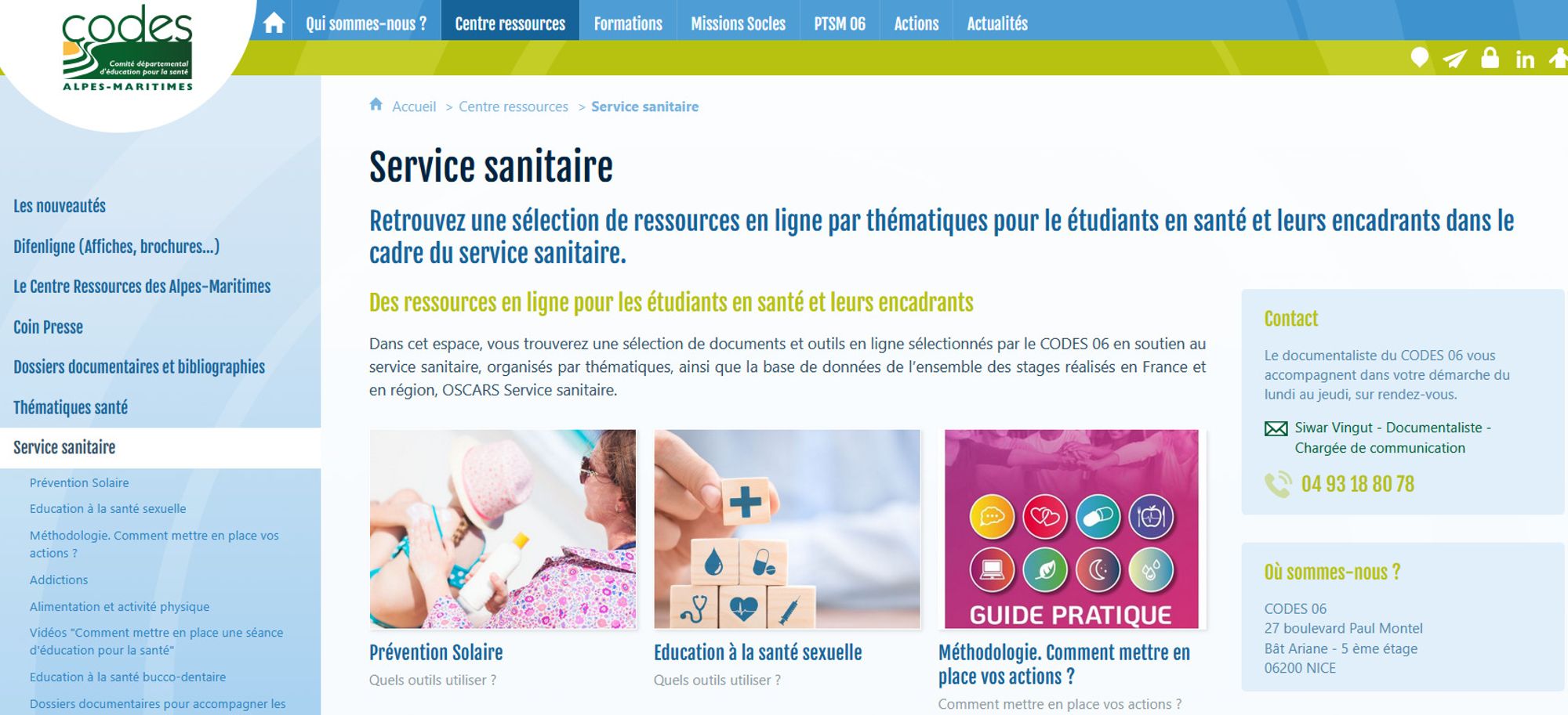 Sélection de ressources en ligne proposée par le CODES 06 