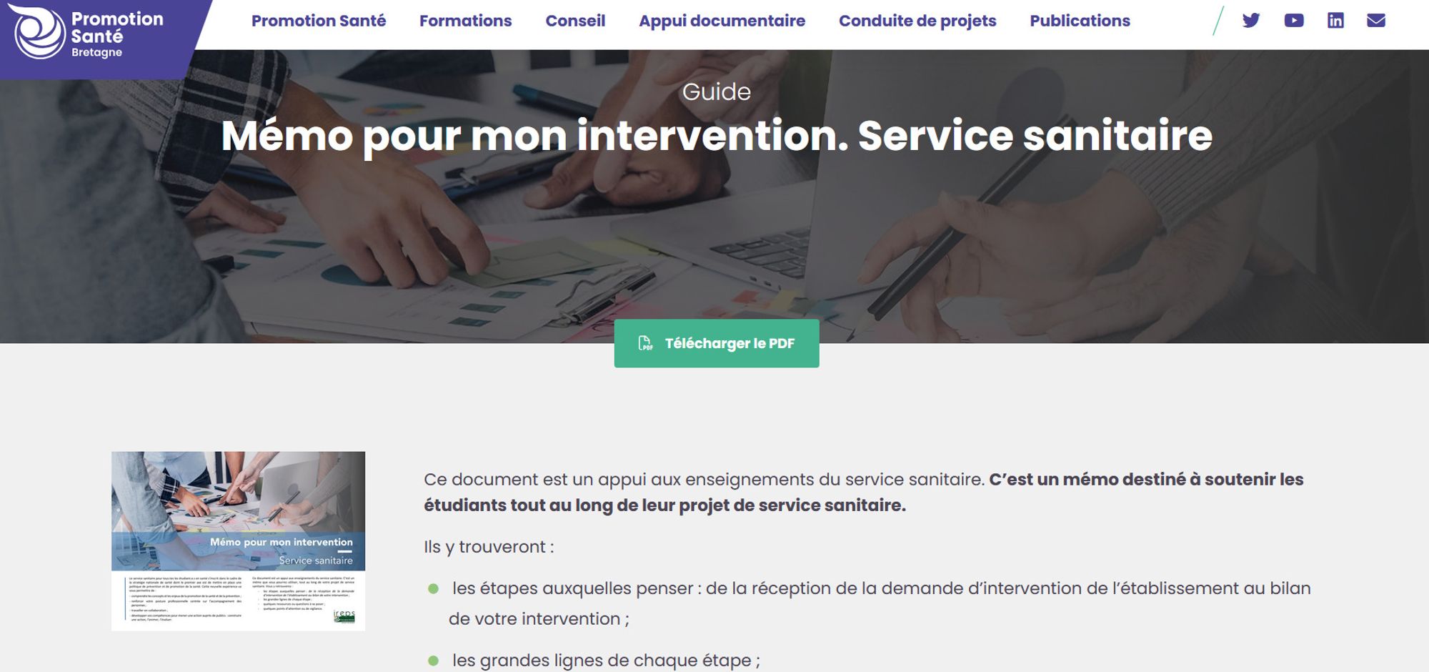 Mémo pour mon intervention proposé par Promotion Santé Bretagne 