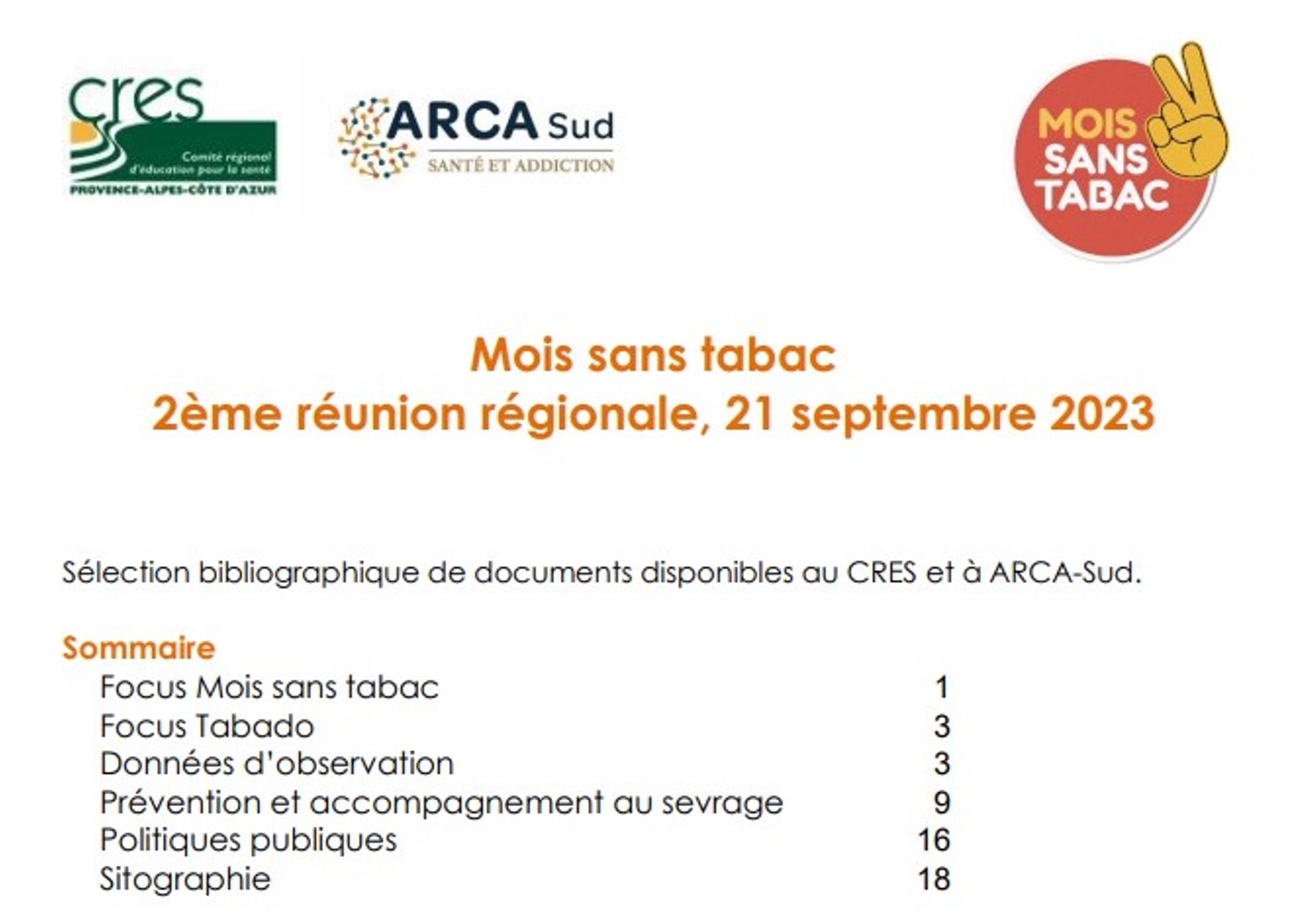 Sélection bibliographique autour du tabac