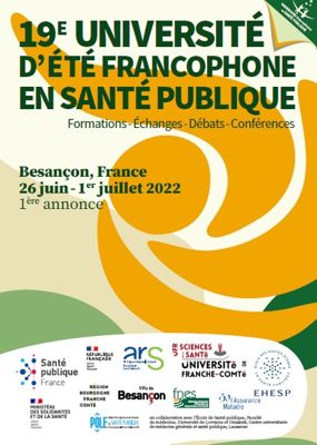 Inscription à la 19ème Université d'été francophone en santé publique